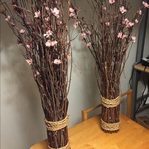 Set of 2 World Market cherry blossom stick bundles